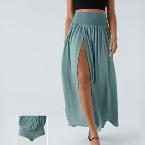 Halara Breezeful High Waisted Plicated Split 2-in-1 Quick Dry Maxi Skirt XS